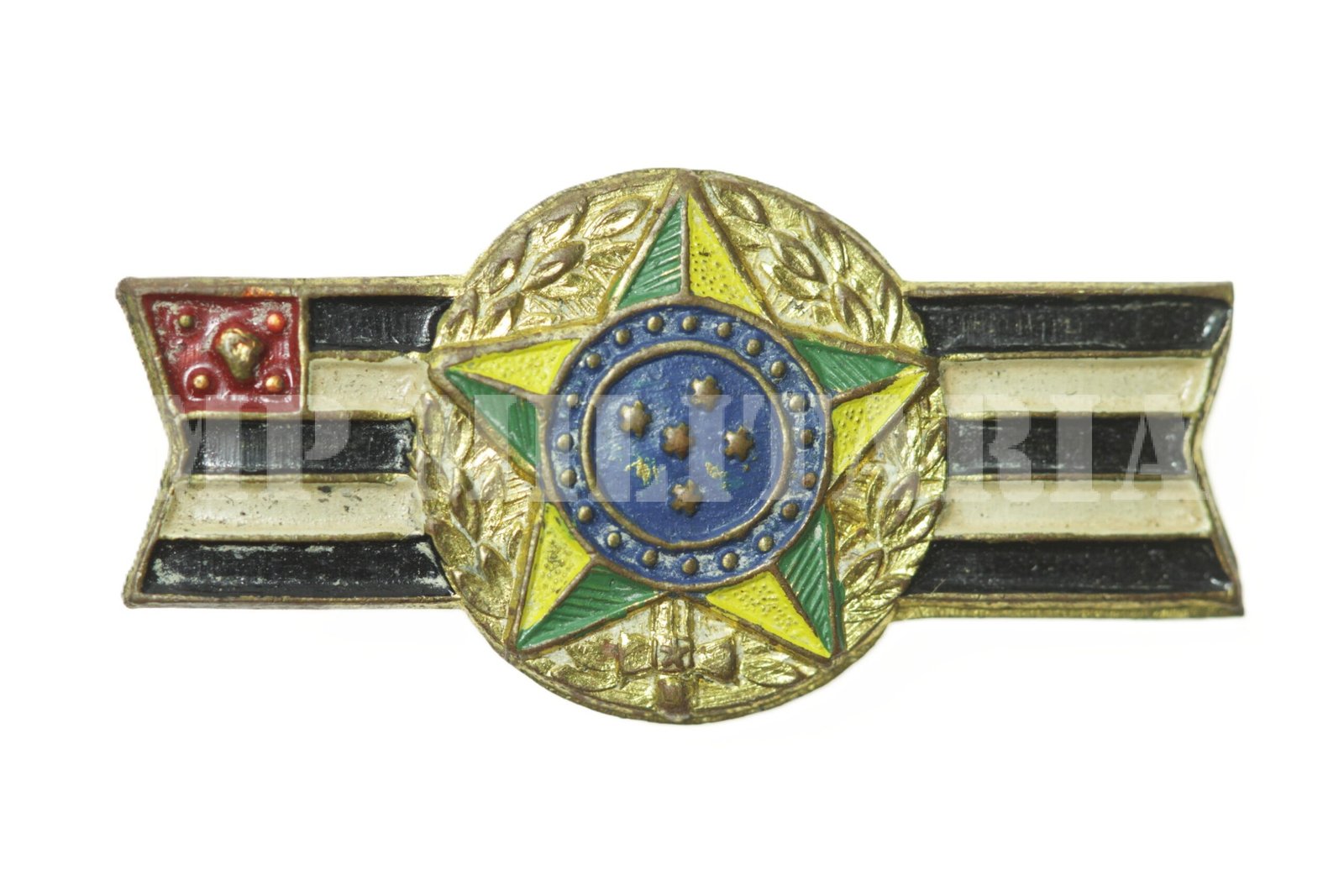 PIN BRASÃO DA REPÚBLICA SOBRE BANDEIRA PAULISTA – REVOLUÇÃO DE 32 - Imagem 2