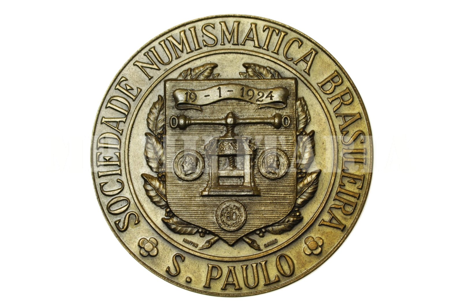MEDALHA IV CENTENÁRIO FUNDAÇÃO DE SÃO PAULO – SNB SOCIEDADE NUMISMÁTICA BRASILEIRA – 1954 - Imagem 2