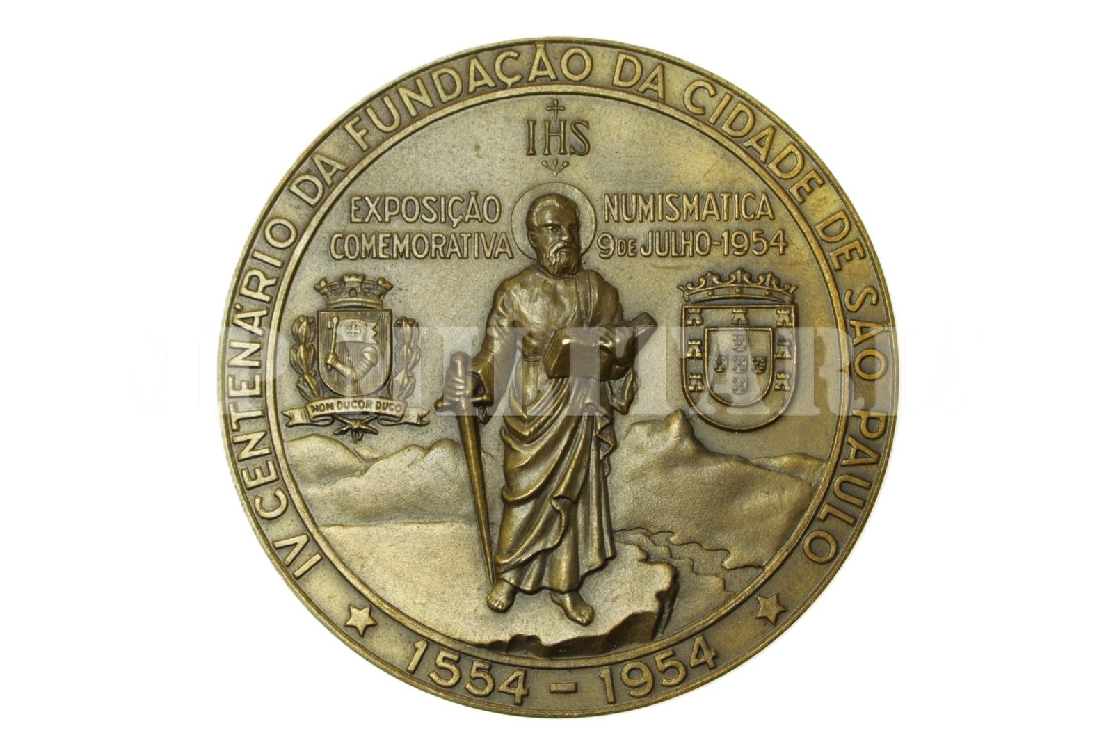 MEDALHA IV CENTENÁRIO FUNDAÇÃO DE SÃO PAULO – SNB SOCIEDADE NUMISMÁTICA BRASILEIRA – 1954