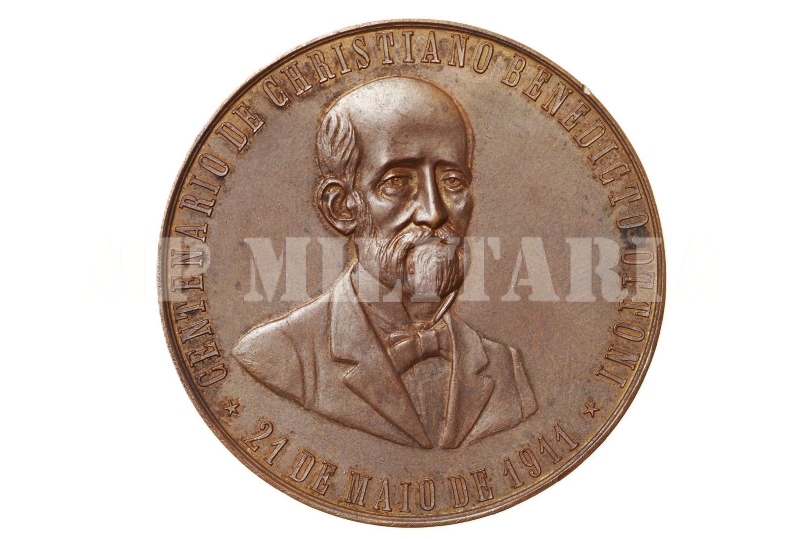 MEDALHA DE 1911 – CENTENÁRIO DE CHRISTIANO OTTONI PALADINO DAS ESTRADAS DE FERRO