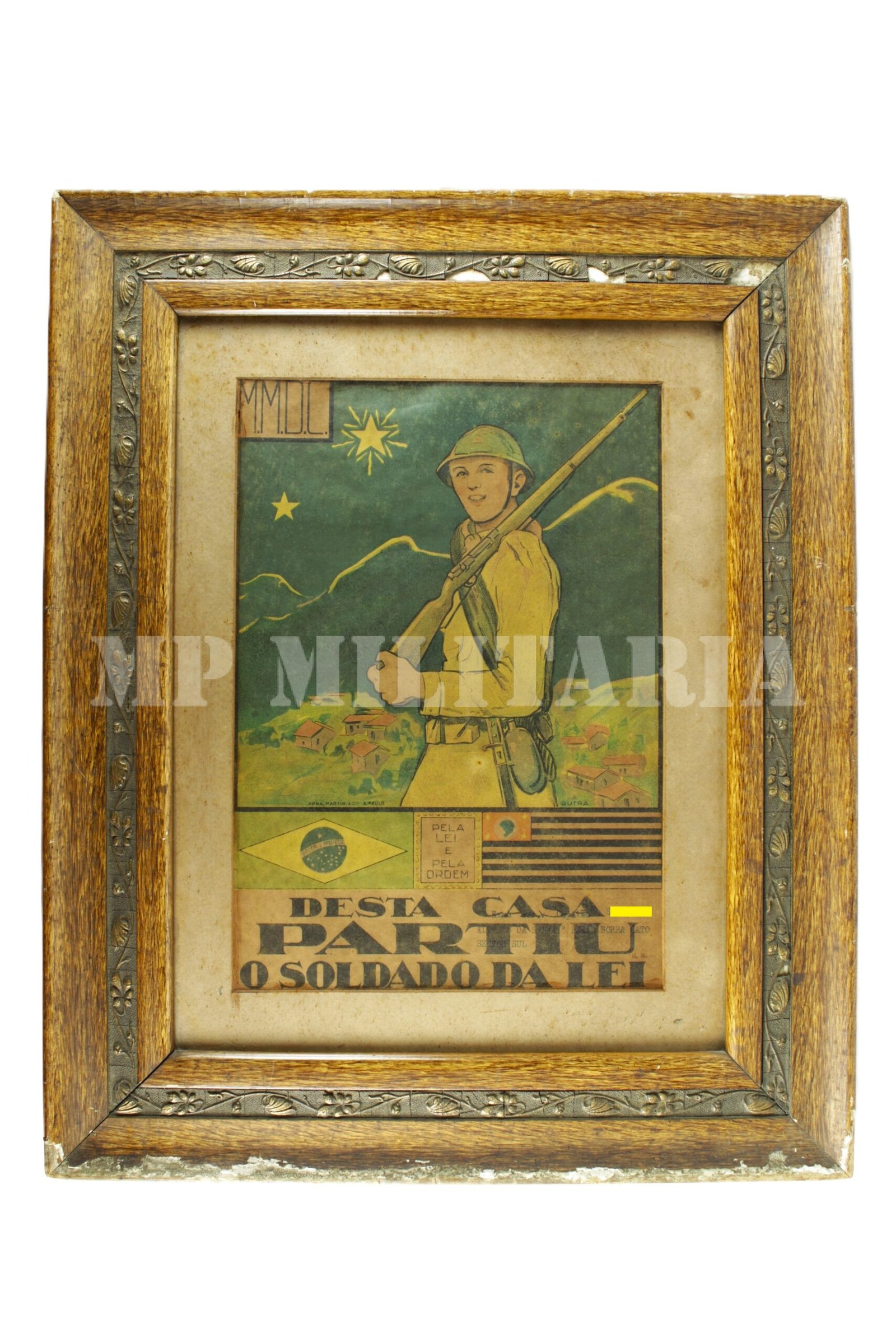 RARO CARTAZ DESTA CASA PARTIU O SOLDADO DA LEI • BATALHÃO BORBA GATO – REVOLUÇÃO DE 32 - Imagem 2