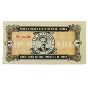 CÉDULA POLÍTICA DE PLÍNIO SALGADO – CAMPANHA A PRESIDÊNCIA 1955