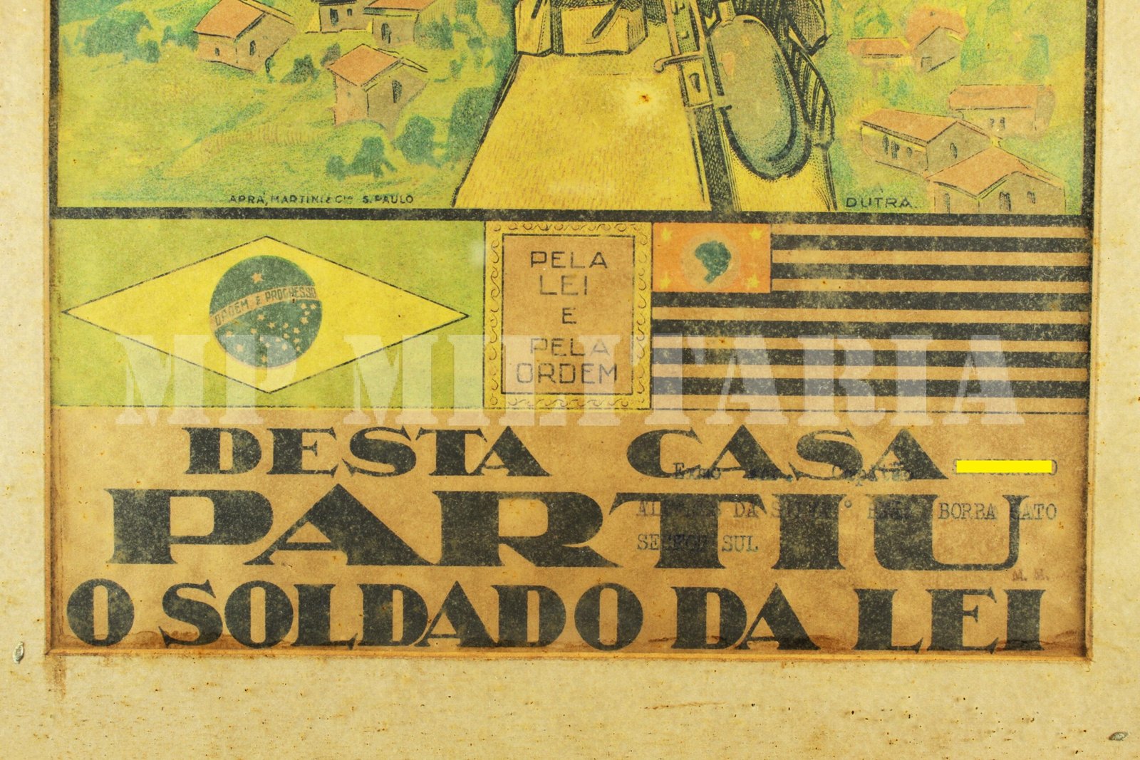 RARO CARTAZ DESTA CASA PARTIU O SOLDADO DA LEI • BATALHÃO BORBA GATO – REVOLUÇÃO DE 32 - Imagem 4