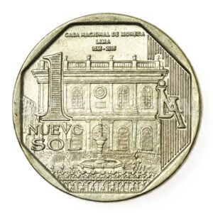 MOEDA 1 NOVO SOL COMEMORATIVA 450º ANIVERSÁRIO DA CASA DA MOEDA NACIONAL 2015 – PERU