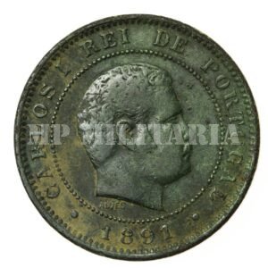 MOEDA 10 RÉIS 1891 REI CARLOS I – PORTUGAL
