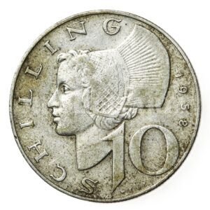 MOEDA DE 10 SCHILLING 1958 – ÁUSTRIA