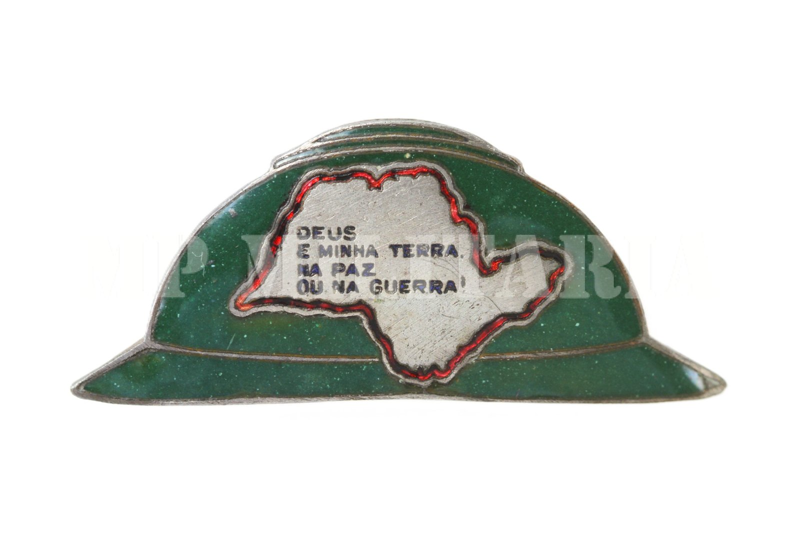 PIN / BROCHE – CAPACETE DEUS E MINHA TERRA – REVOLUÇÃO DE 1932 - Imagem 2