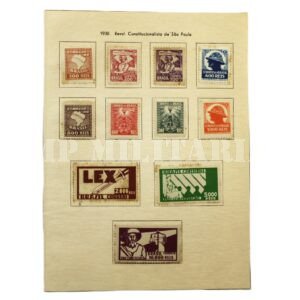 FOLHA COM SÉRIE COMPLETA DOS SELOS DA REVOLUÇÃO DE 1932