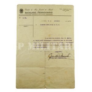RARO DOCUMENTO REQUISIÇÃO DE ARMAMENTO DO BATALHÃO FERROVIARIO • EXÉRCITO CONSTITUCIONALISTA – REVOLUÇÃO DE 1932