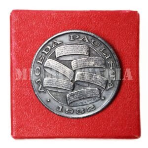 BADGE DA MOEDA PAULISTA NA CAIXA – REVOLUÇÃO DE 32 – NUMERADO