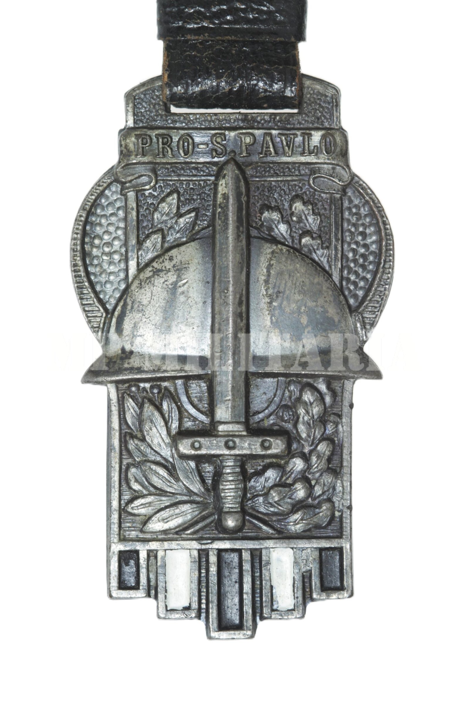 RARA CHATELAINE CAPACETE E ESPADA COM O COURO – REVOLUÇÃO DE 1932 - Imagem 3