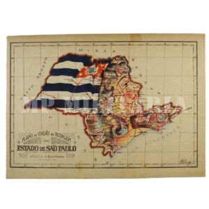 RARÍSSIMO MAPA DE ESTRADAS DE RODAGEM CABEÇA DE MOÇA • PAULISTINHA – REVOLUÇÃO DE 1932