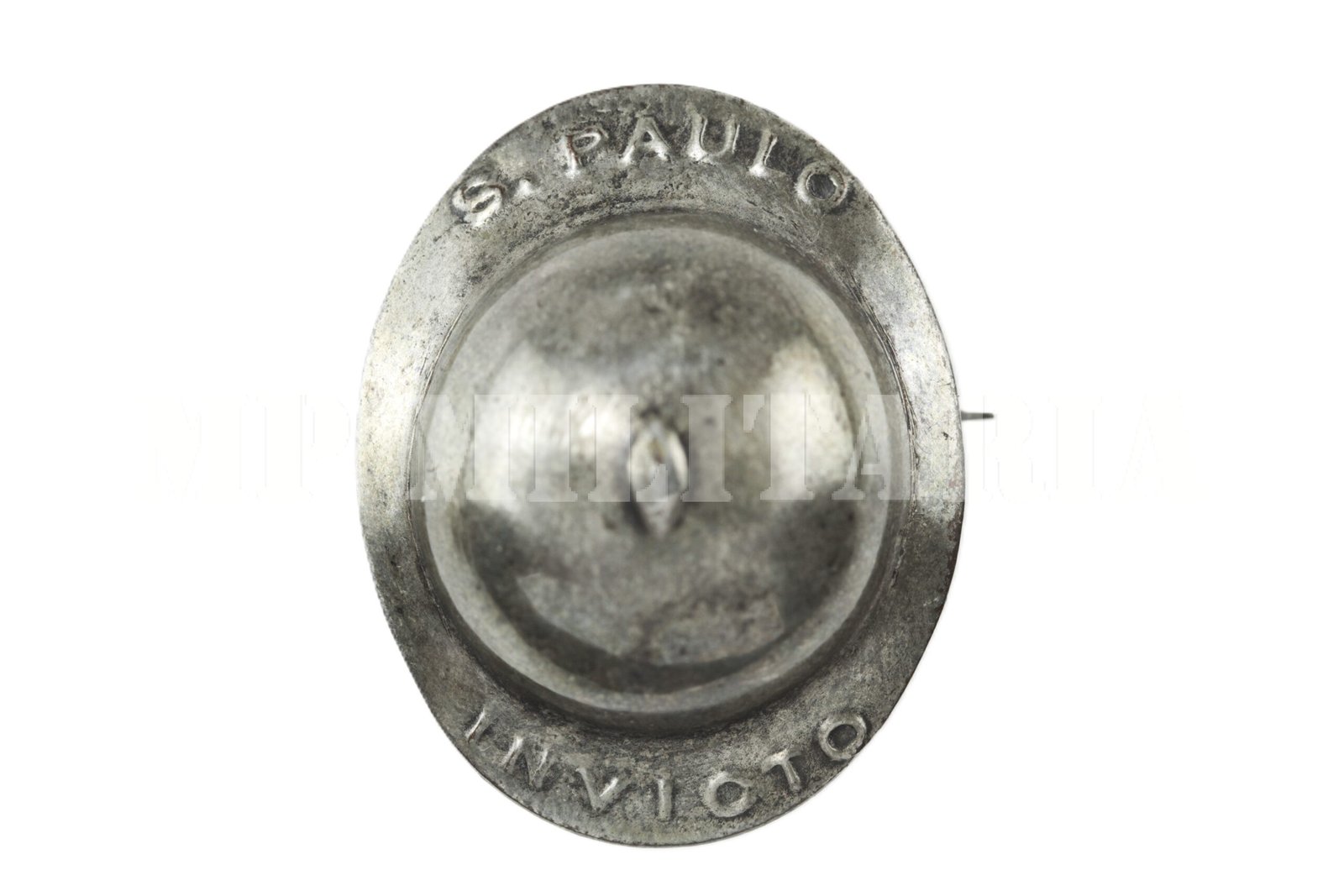 PIN DE CAPACETE SÃO PAULO INVICTO • PRATEADO – REVOLUÇÃO DE 1932