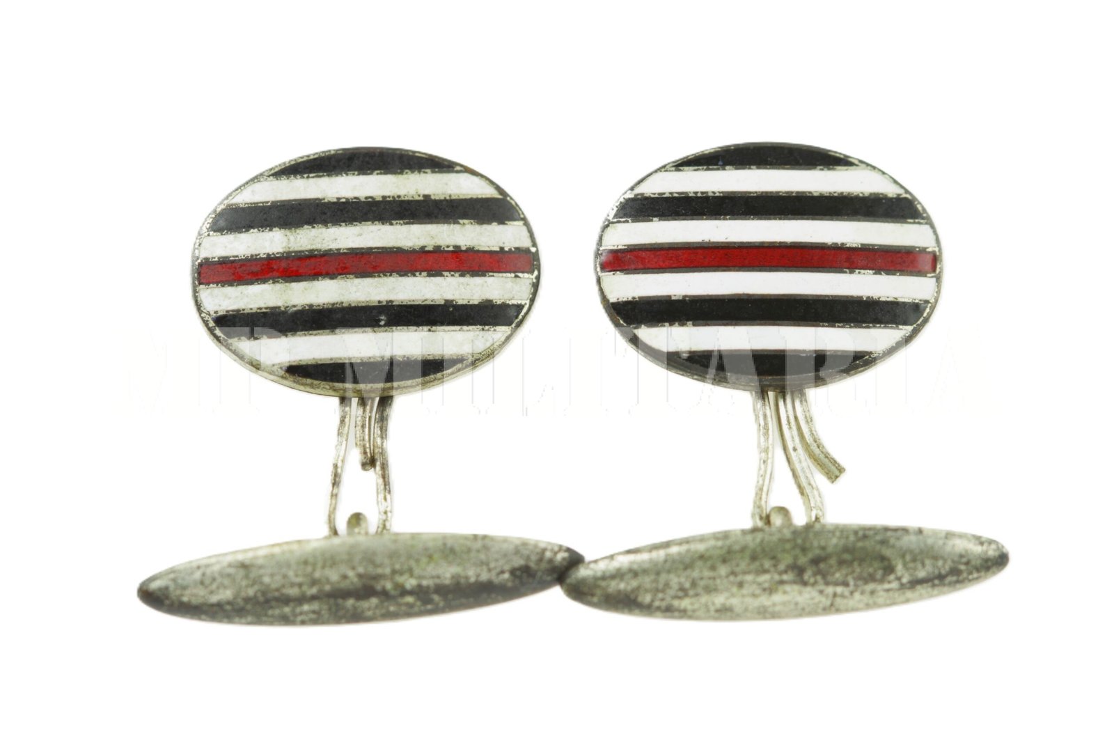 PAR DE ABOTOADURAS COM LISTRAS COM AS CORES DO ESTADO DE SÃO PAULO – REVOLUÇÃO DE 1932