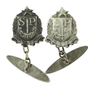 RARO PAR DE ABOTOADURAS BRASÃO DE SÃO PAULO – REVOLUÇÃO DE 1932