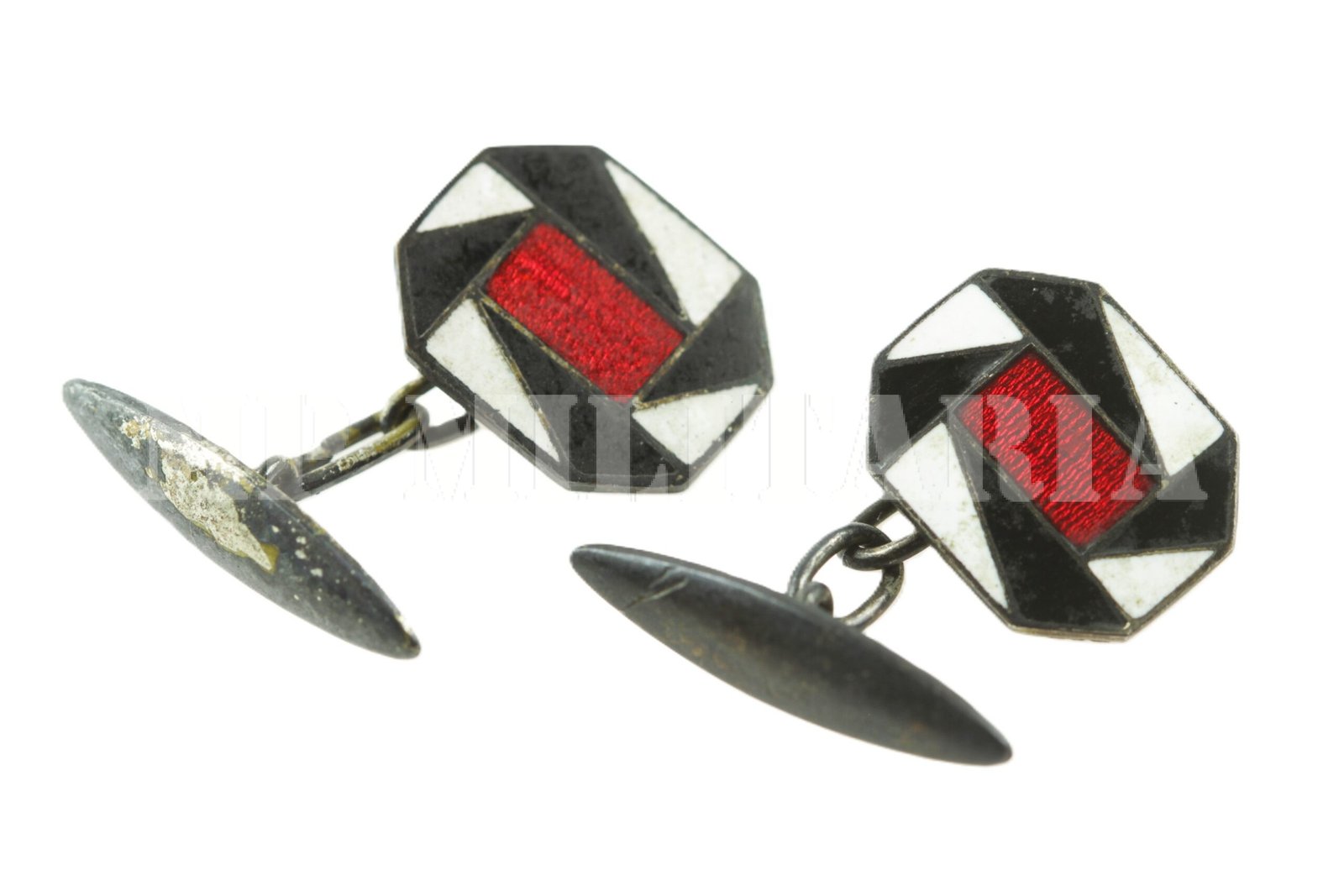 PAR DE ABOTOADURAS COM AS CORES DO ESTADO DE SÃO PAULO – REVOLUÇÃO DE 1932 - Imagem 2