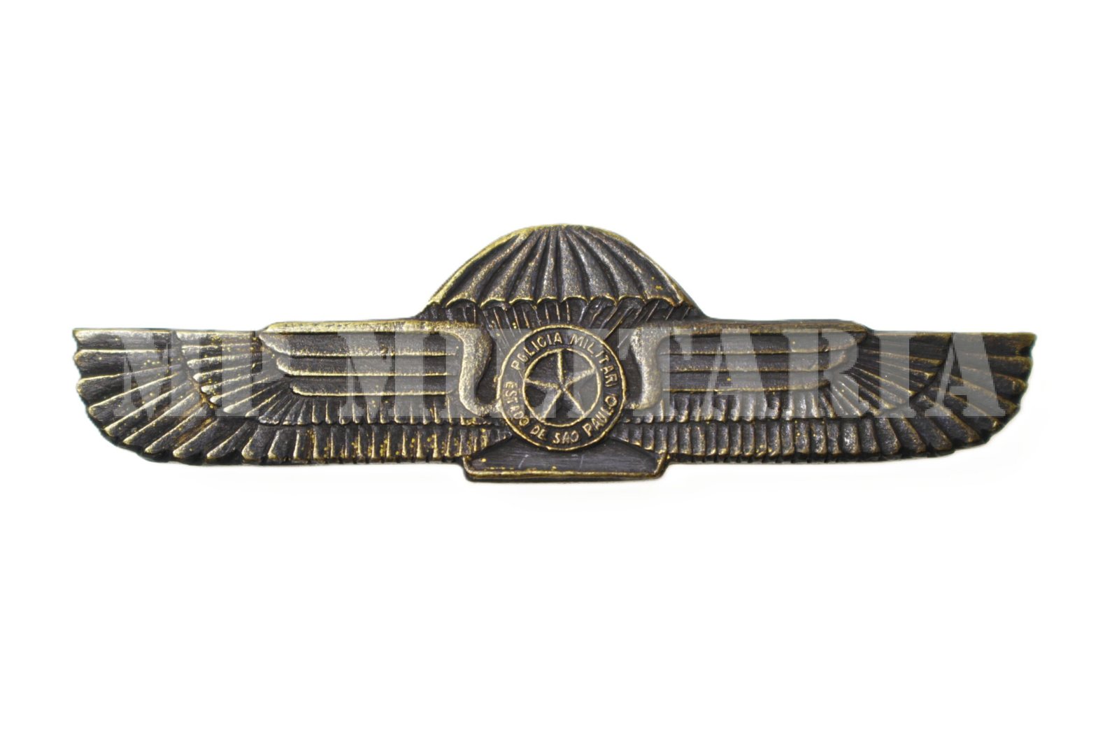 BREVÊ DE PARAQUEDISTA DA POLÍCIA MILITAR DE SÃO PAULO – BRONZE – ANOS 70 - Imagem 2