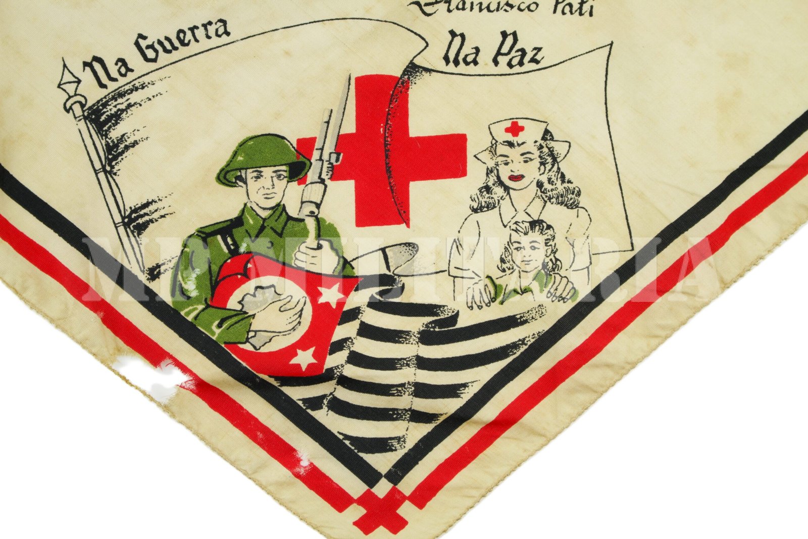 RARO LENÇO “AS DAMAS DA CRUZ VERMELHA BRASILEIRA” – REVOLUÇÃO DE 1932 - Imagem 2