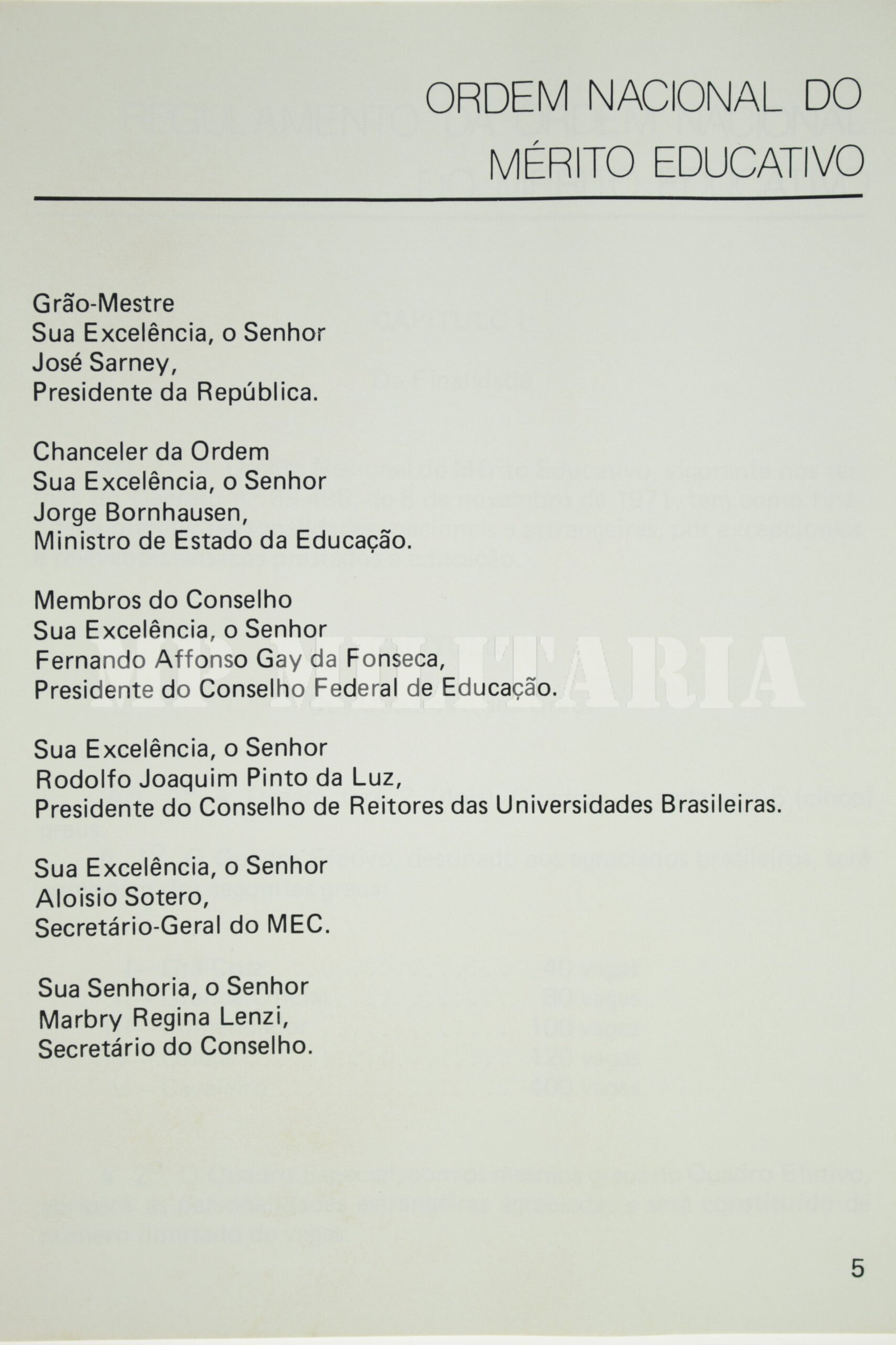 OPÚSCULO DA ORDEM DO MÉRITO EDUCATIVO – 1987 - Imagem 4