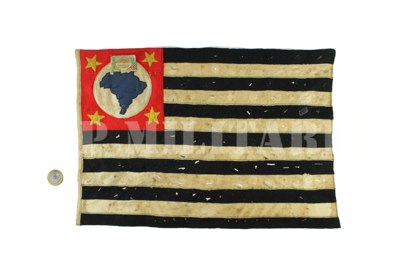 RARA BANDEIRA PAULISTA DE FELTRO DA REVOLUÇÃO DE 1932