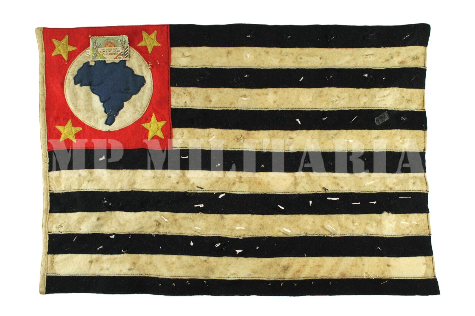 RARA BANDEIRA PAULISTA DE FELTRO DA REVOLUÇÃO DE 1932 - Imagem 2
