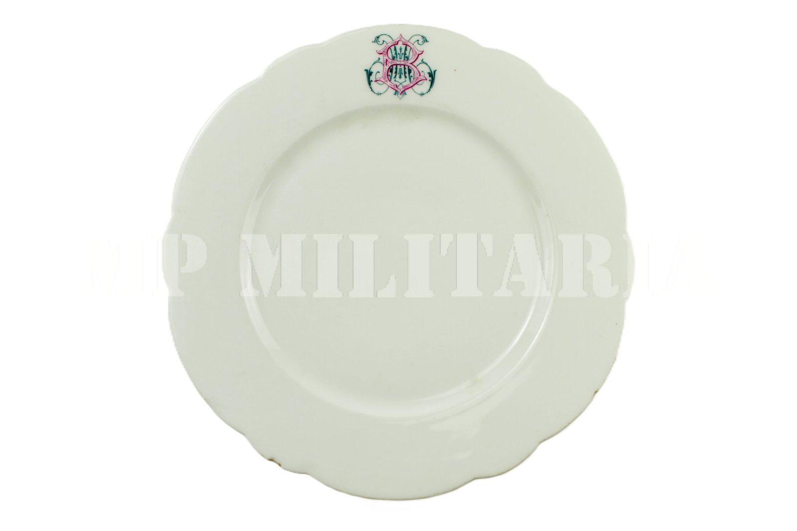 PRATO DE PORCELANA COM MONOGRAMA DA ARISTOCRACIA IMPÉRIO BRASILEIRO – BARÃO