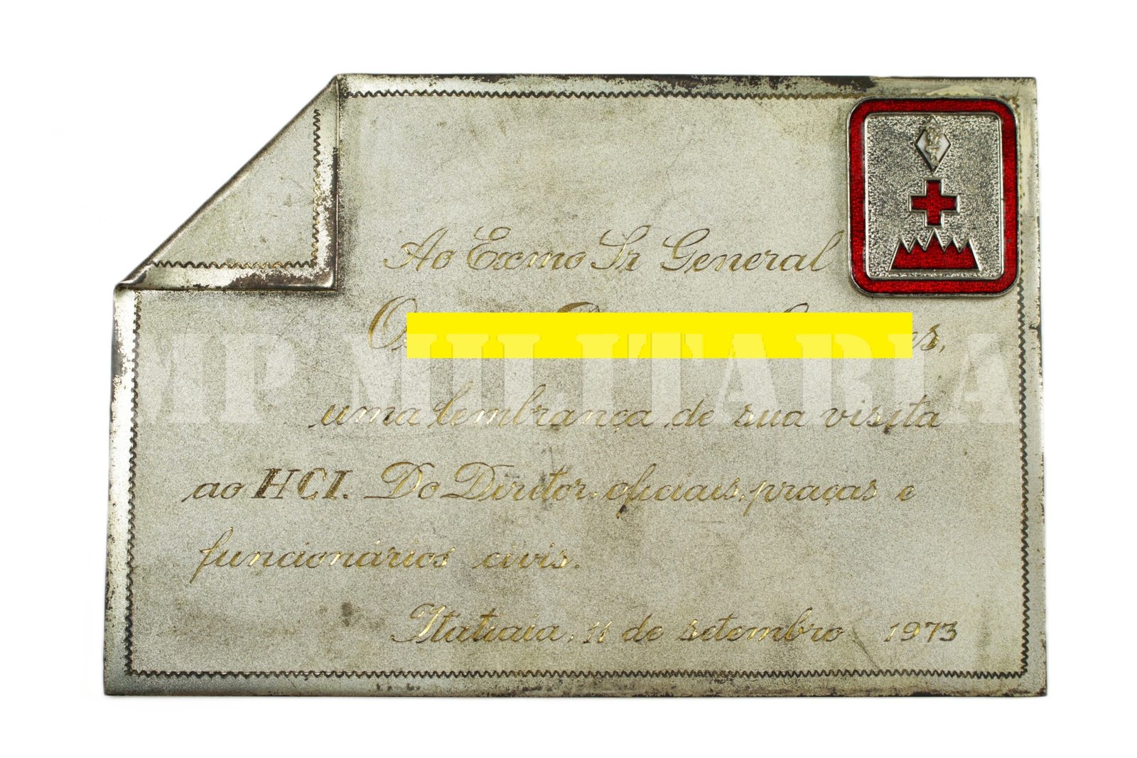 CONJUNTO DE PLACAS DE HOMENAGEM DE GENERAL MÉDICO DO EXÉRCITO BRASILEIRO – ANOS 70 - Imagem 3