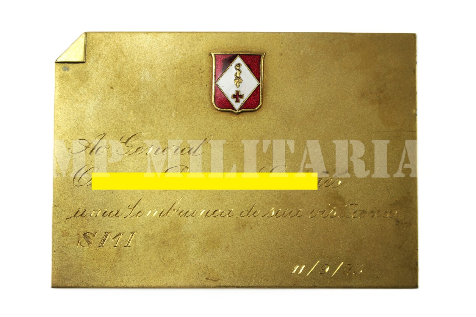 CONJUNTO DE PLACAS DE HOMENAGEM DE GENERAL MÉDICO DO EXÉRCITO BRASILEIRO – ANOS 70 - Imagem 4