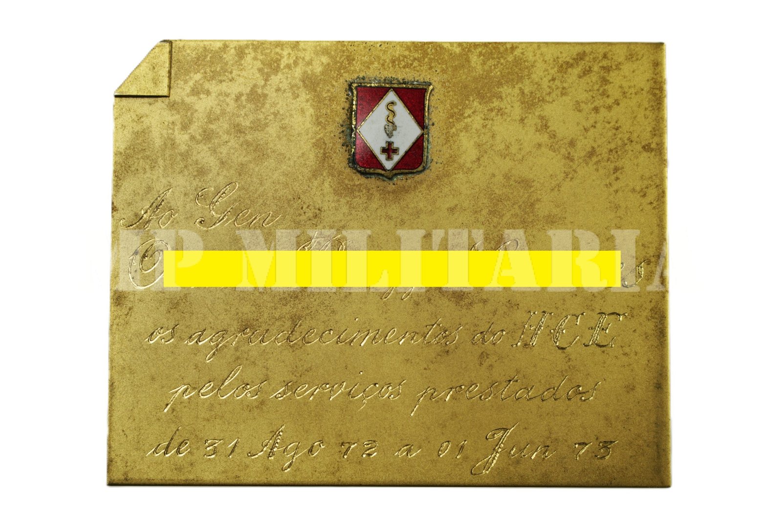 CONJUNTO DE PLACAS DE HOMENAGEM DE GENERAL MÉDICO DO EXÉRCITO BRASILEIRO – ANOS 70 - Imagem 5