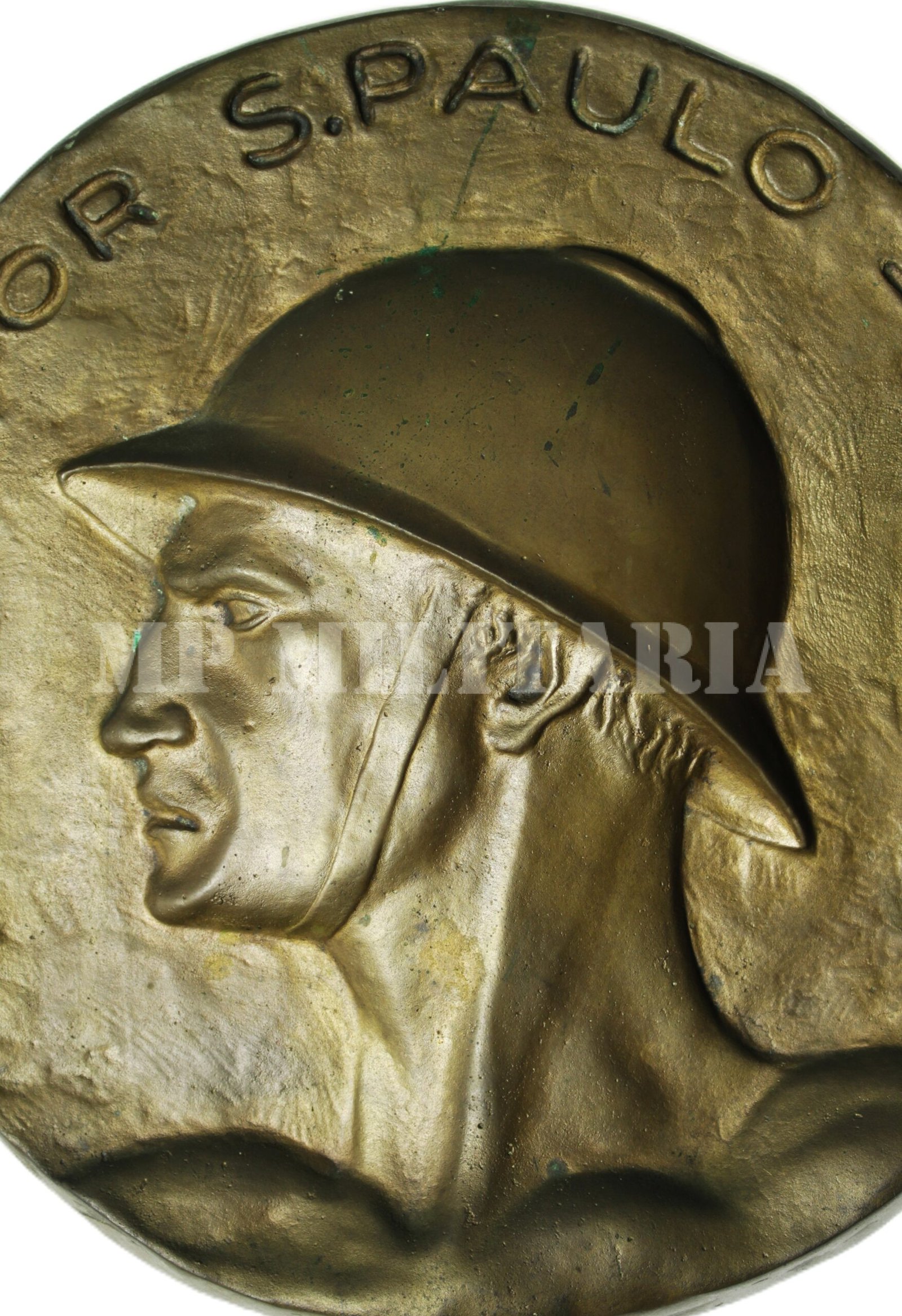 RARA ESCULTURA / PLACA DE BRONZE • LUTEI POR S. PAULO” – REVOLUÇÃO DE 1932 - Imagem 3