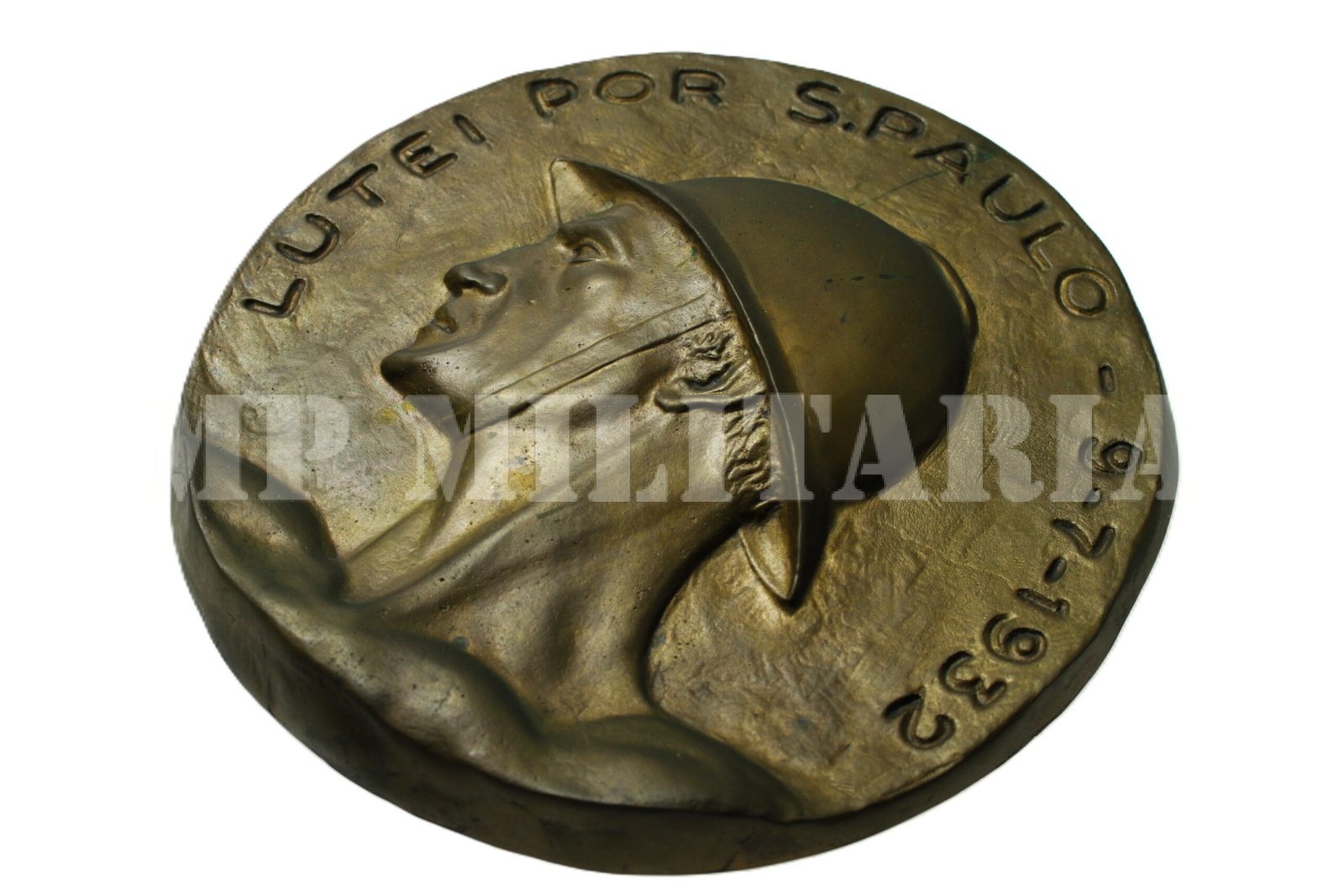RARA ESCULTURA / PLACA DE BRONZE • LUTEI POR S. PAULO” – REVOLUÇÃO DE 1932 - Imagem 2