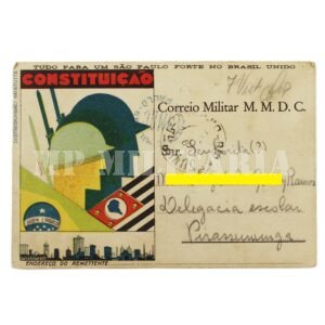 CARTÃO POSTAL DO CORREIO MILITAR • CABEÇAS DE SOLDADOS • CIRCULADO – REVOLUÇÃO DE 1932