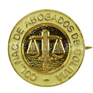 PIN DO CONALAB – COLÉGIO DE ADVOGADOS DA BOLÍVIA – BRANCO E DOURADO