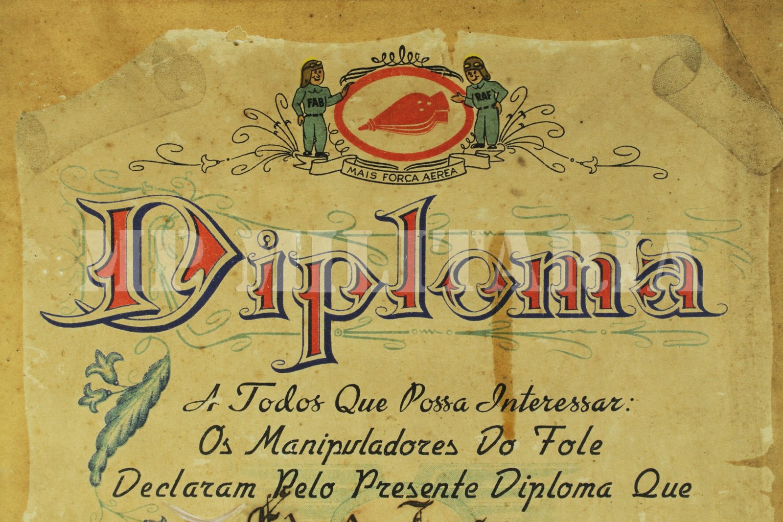 DIPLOMA DA FRATERNIDADE DO FOLE ∙ ORDEM DO FOLE – II GUERRA - Imagem 4