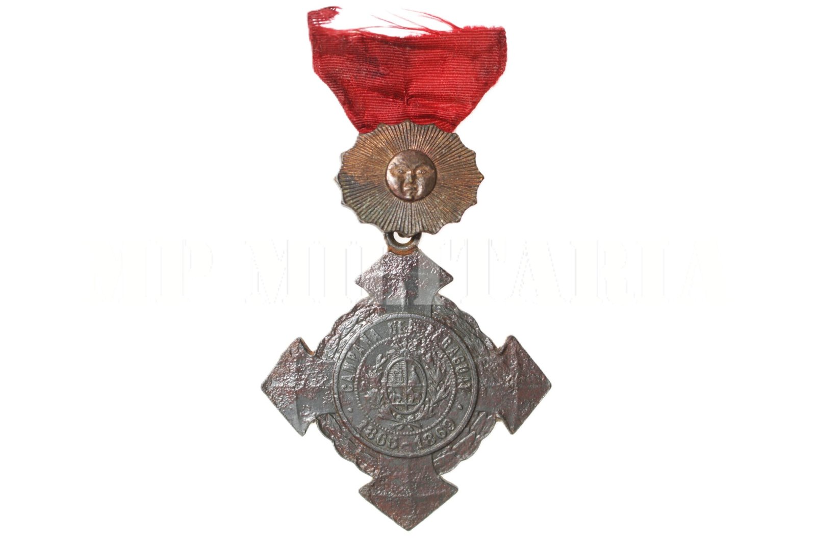 MEDALHA GUERRA DO PARAGUAI VIRTUDES MILITARES SOL DE BRONZE