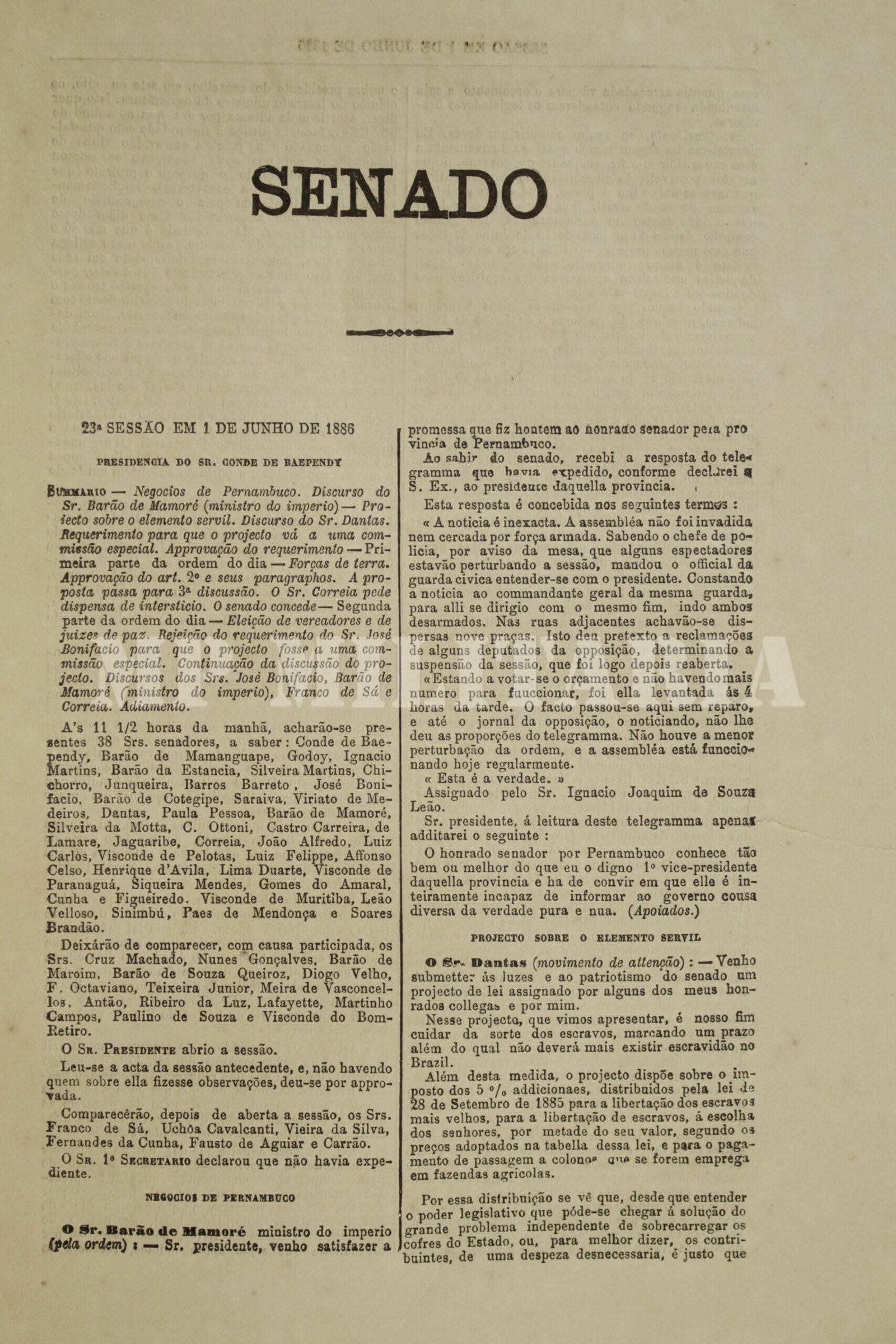 ANAIS DO SENADO DO IMPÉRIO BRASILEIRO – 1886 - Imagem 3