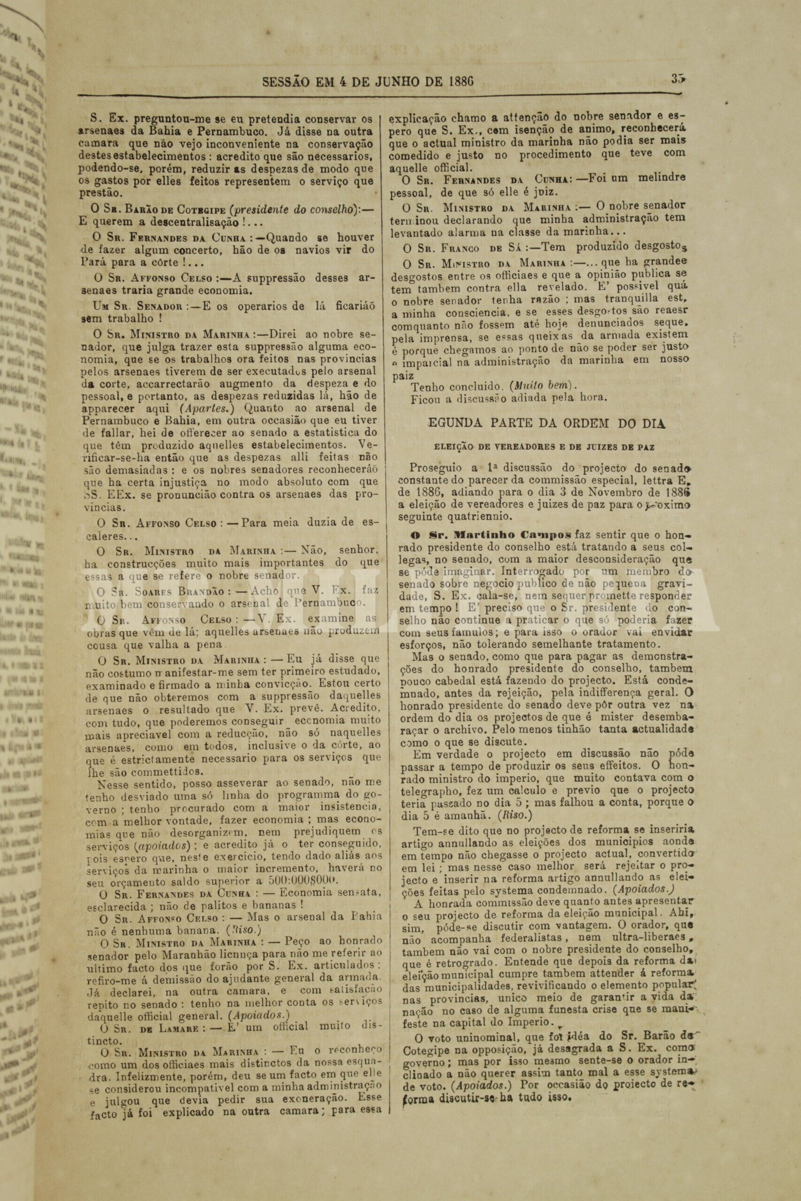 ANAIS DO SENADO DO IMPÉRIO BRASILEIRO – 1886 - Imagem 4