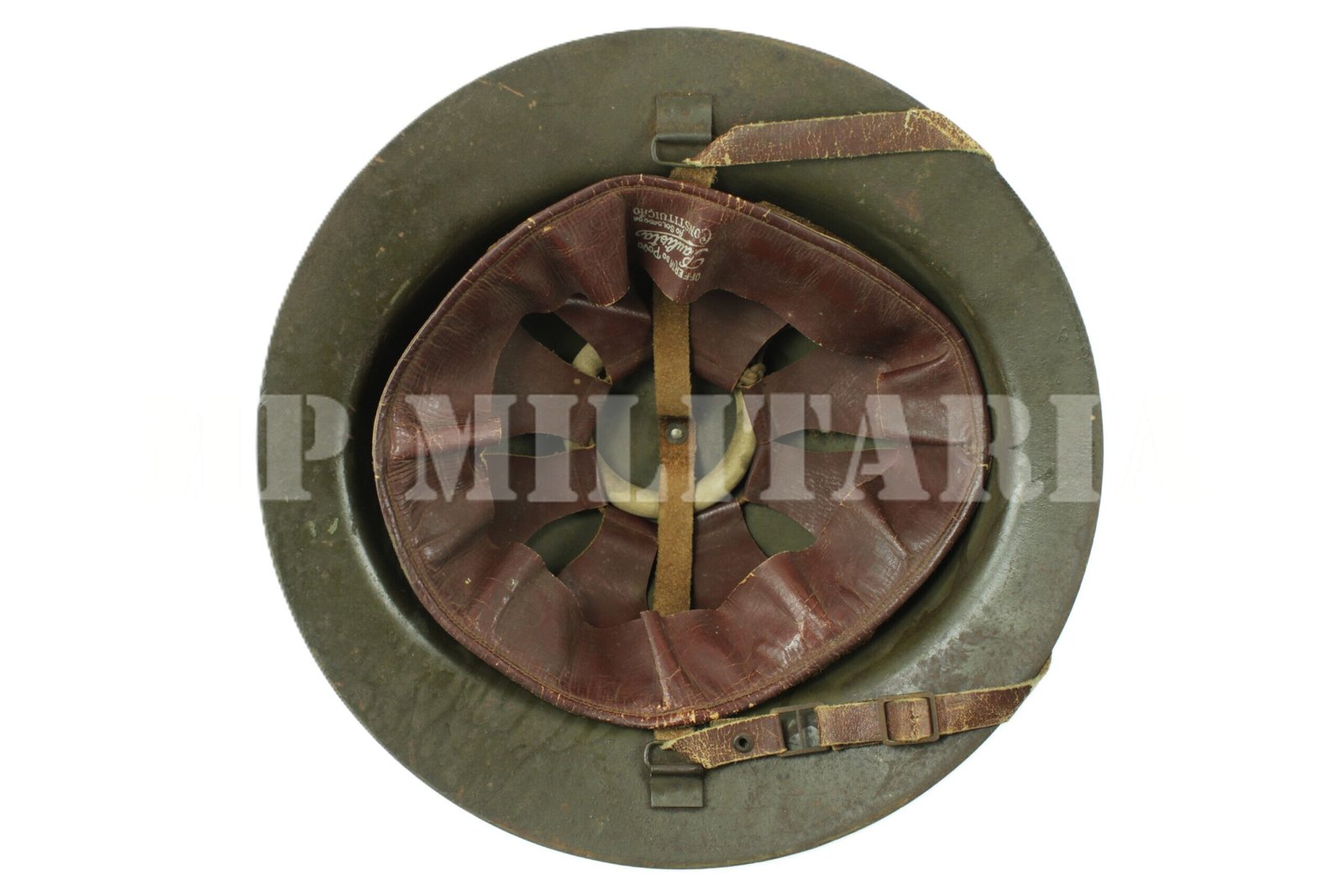 CAPACETE DE AÇO PAULISTA COMPLETO – MODELO INGLÊS – REVOLUÇÃO DE 1932 - Imagem 8