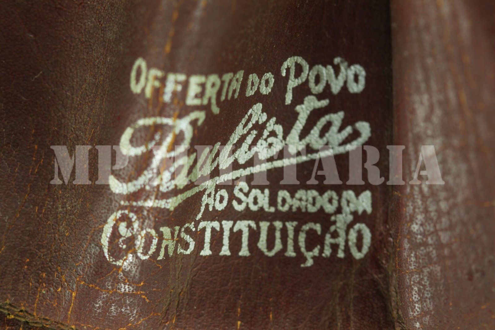 CAPACETE DE AÇO PAULISTA COMPLETO – MODELO INGLÊS – REVOLUÇÃO DE 1932 - Imagem 6
