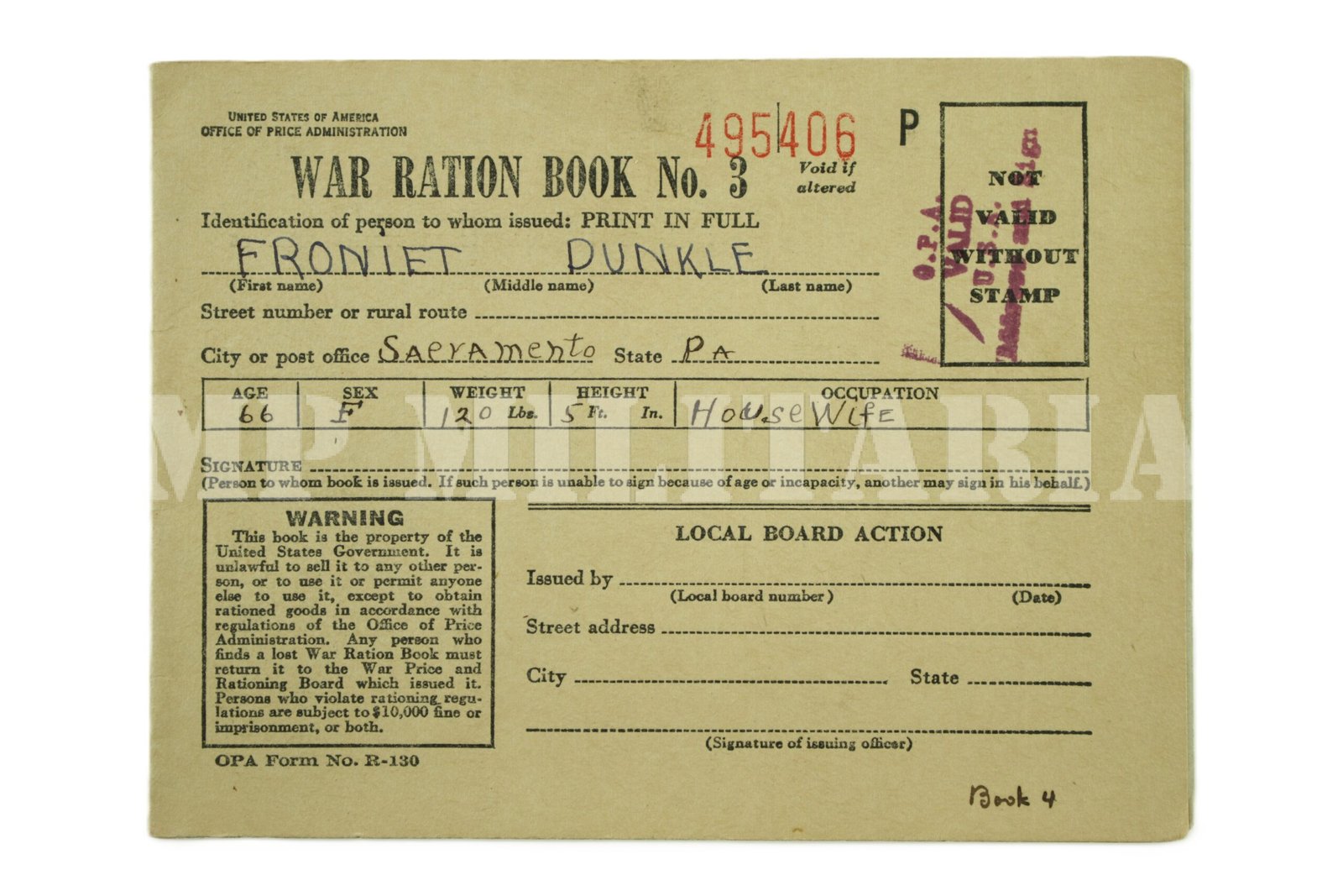 CADERNETA / LIVRO DE RACIONAMENTO DE GUERRA AMERICANO • WAR RATION BOOK Nº 3 – II GUERRA - Imagem 2