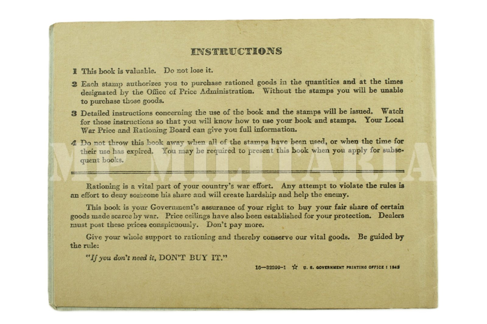 CADERNETA / LIVRO DE RACIONAMENTO DE GUERRA AMERICANO • WAR RATION BOOK Nº 3 – II GUERRA - Imagem 8