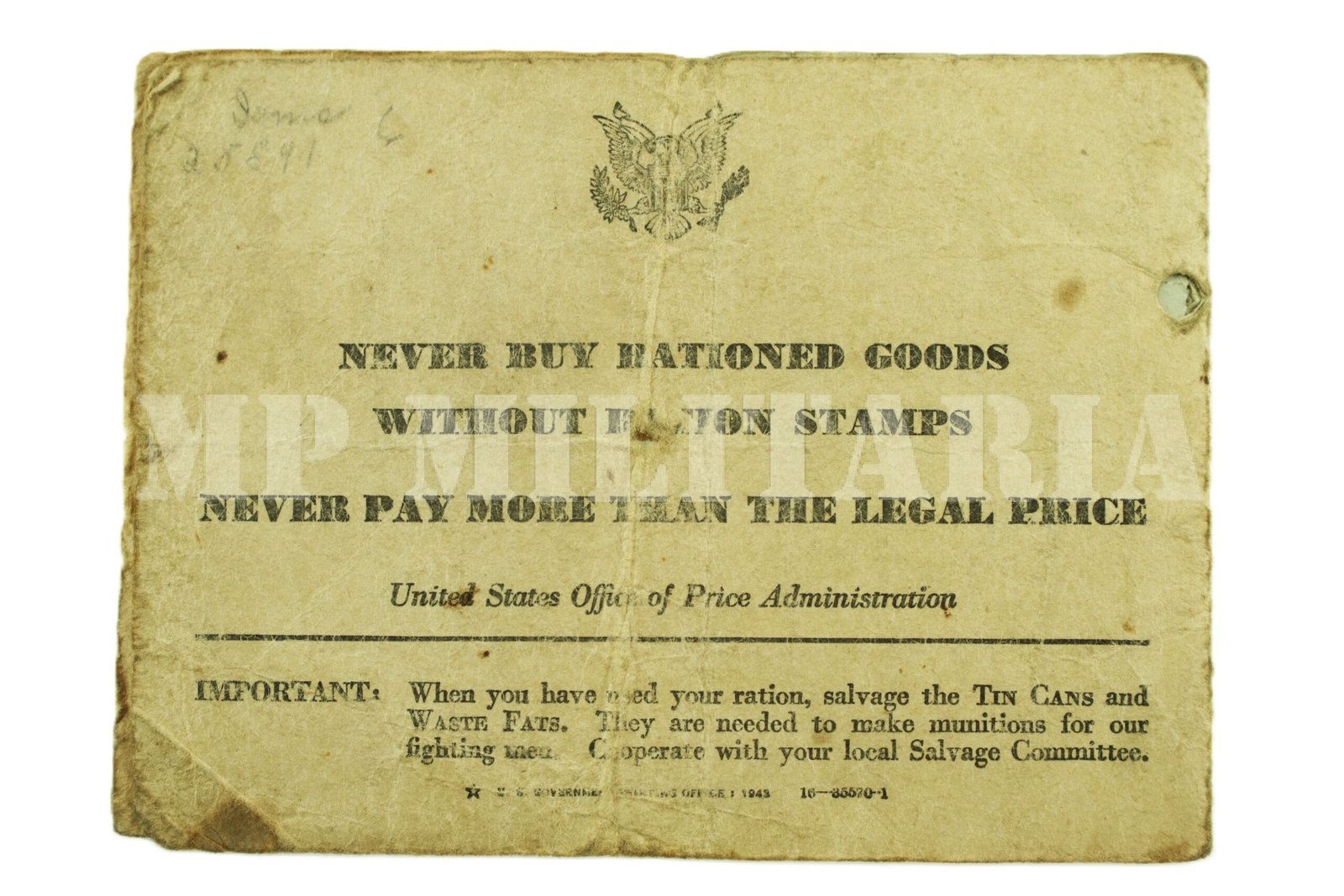 CADERNETA / LIVRO DE RACIONAMENTO DE GUERRA AMERICANO • WAR RATION BOOK Nº 4 – II GUERRA - Imagem 5