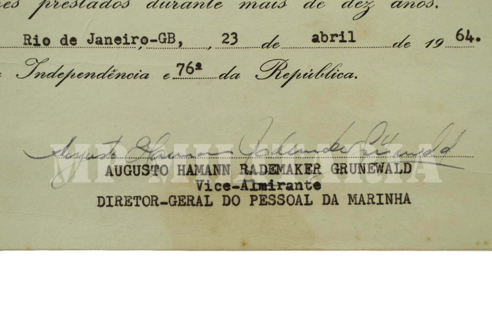 LOTE DE DOCUMETOS DAS MEDALHAS SERVIÇOS DE GUERRA DA MARINHA E MEDALHA MILITAR, COM MEDALHA - Imagem 6