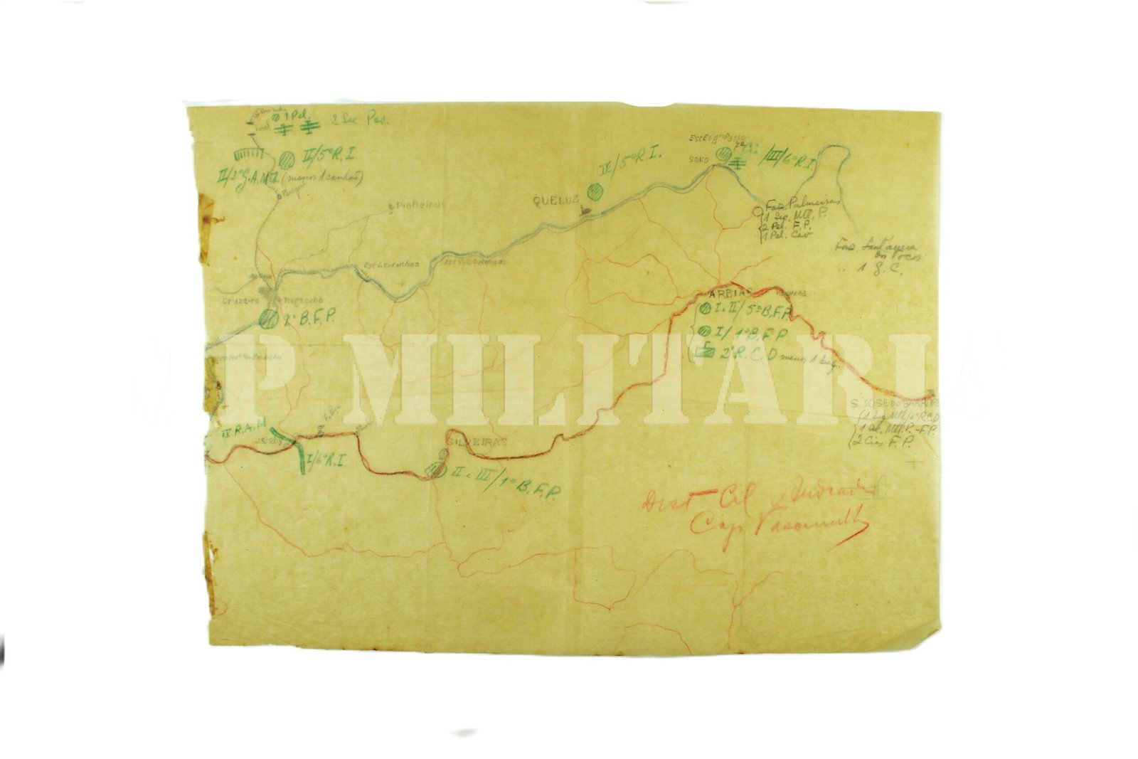 RARÍSSIMO MAPA DO TEATRO DE OPERAÇÕES DA REGIÃO DO TUNEL DA MANTIQUIRA – REVOLUÇÃO DE 1932