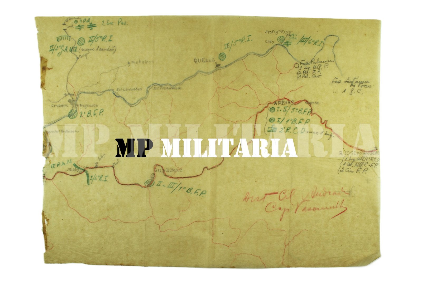 RARÍSSIMO MAPA DO TEATRO DE OPERAÇÕES DA REGIÃO DO TUNEL DA MANTIQUIRA – REVOLUÇÃO DE 1932 - Imagem 2