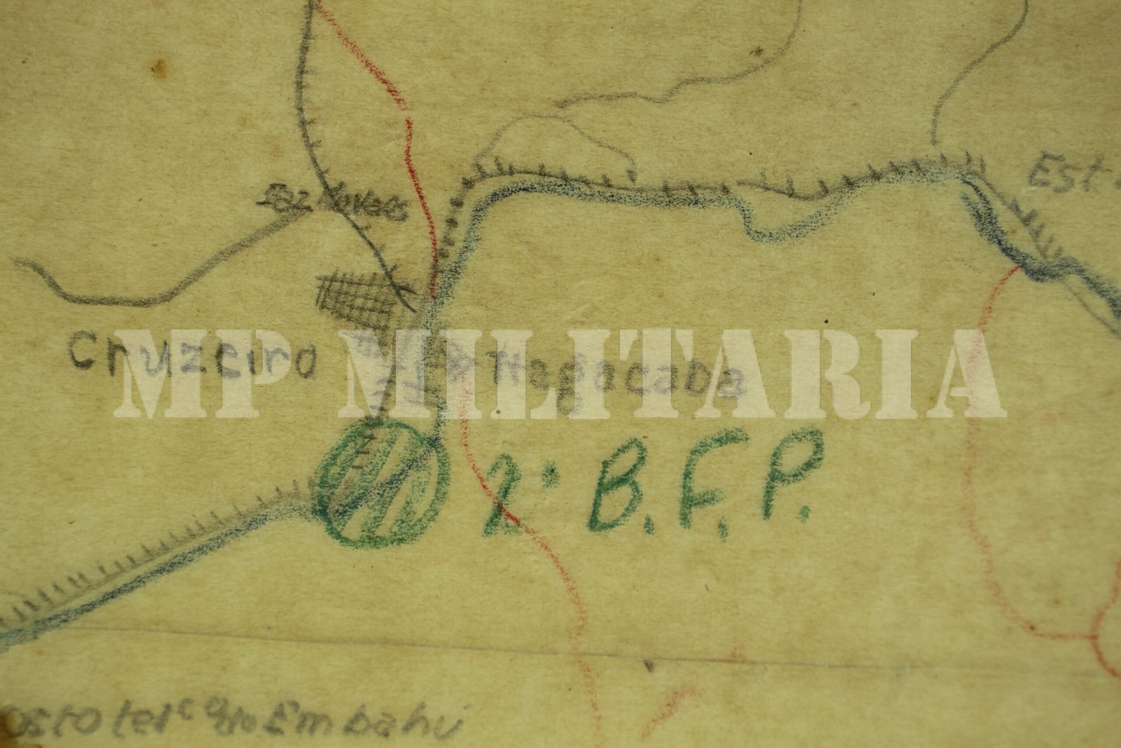 RARÍSSIMO MAPA DO TEATRO DE OPERAÇÕES DA REGIÃO DO TUNEL DA MANTIQUIRA – REVOLUÇÃO DE 1932 - Imagem 4