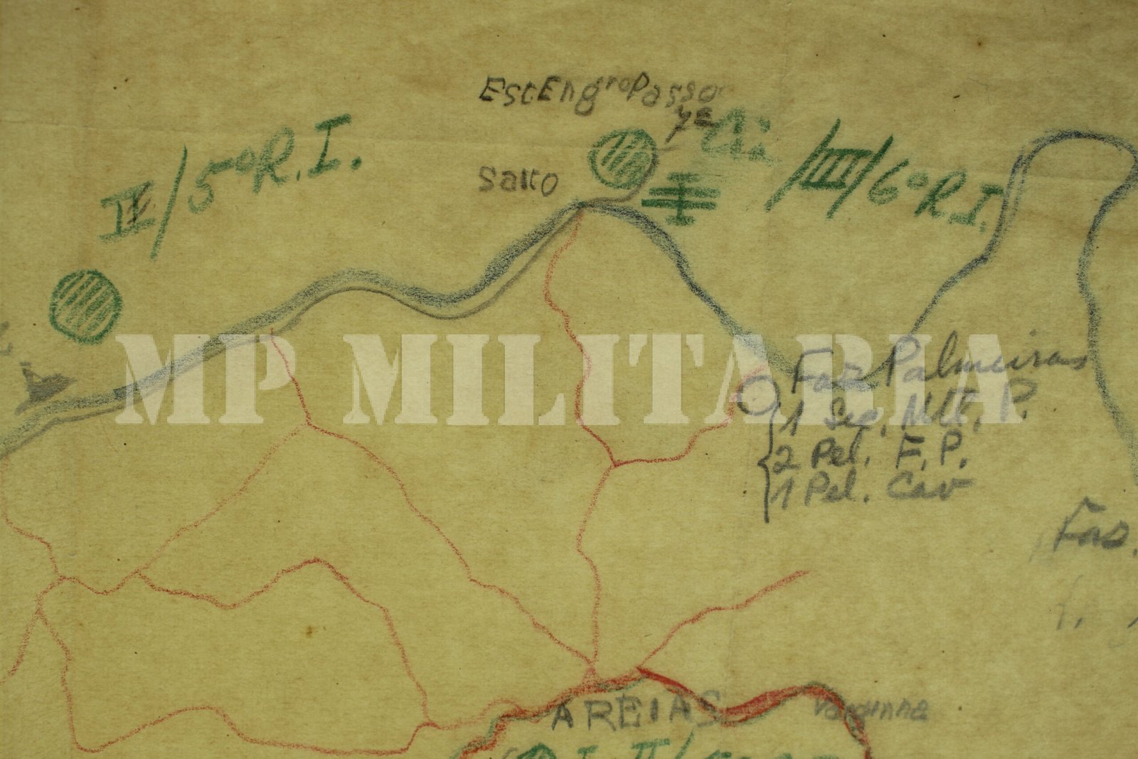 RARÍSSIMO MAPA DO TEATRO DE OPERAÇÕES DA REGIÃO DO TUNEL DA MANTIQUIRA – REVOLUÇÃO DE 1932 - Imagem 5