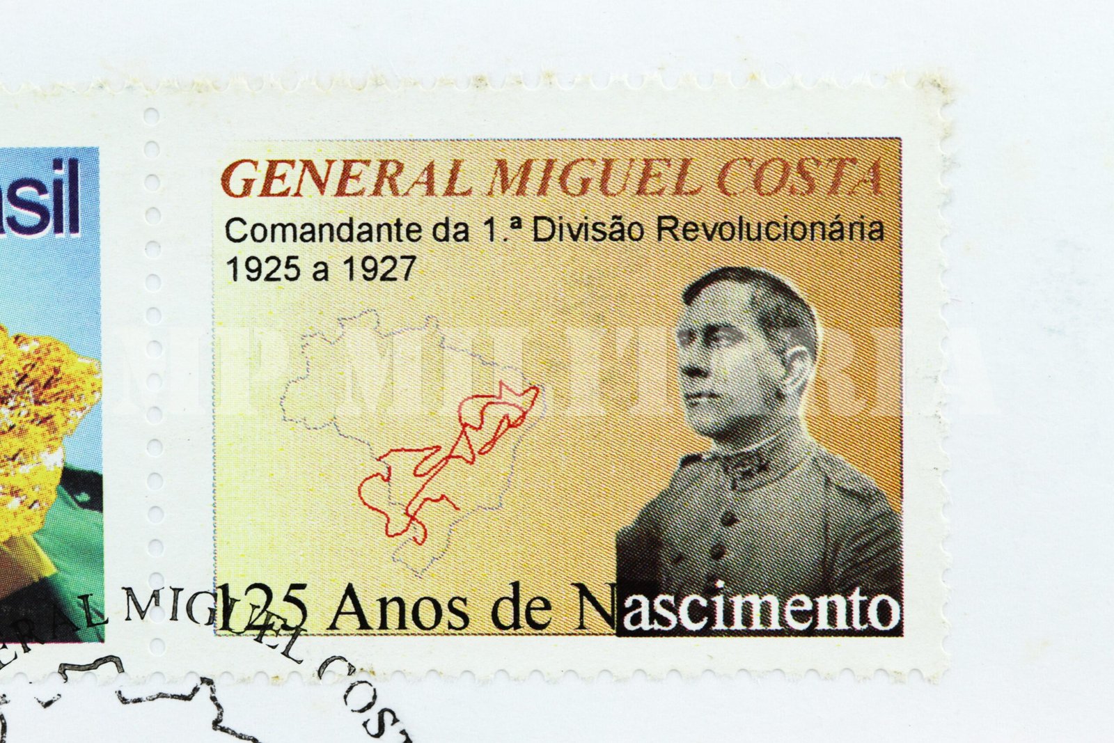 SELO PERSONALIZADO DOS 125 ANOS DO GENERAL MIGUEL COSTA, CARIMBO COMEMORATIVO - Imagem 3