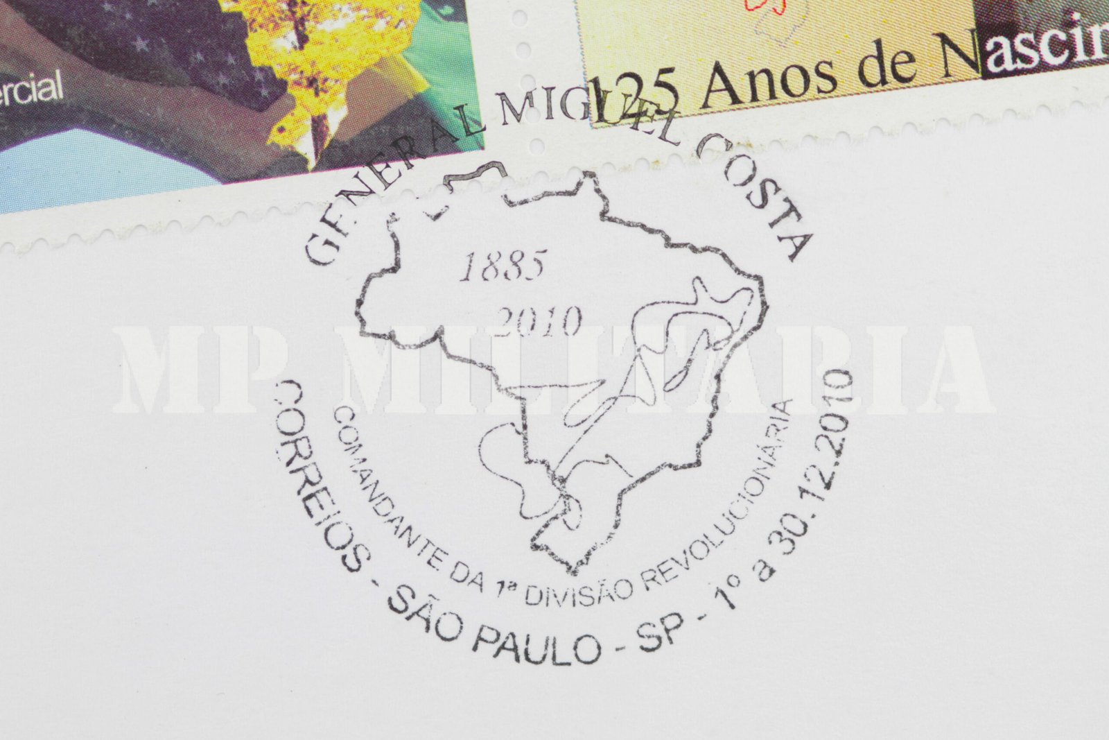 SELO PERSONALIZADO DOS 125 ANOS DO GENERAL MIGUEL COSTA, CARIMBO COMEMORATIVO - Imagem 4