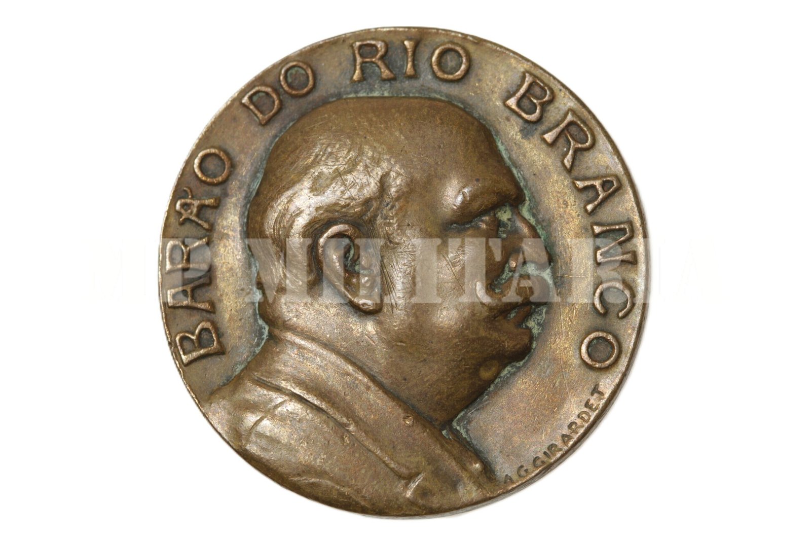MEDALHA HOMENAGEM AO BARÃO DO RIO BRANCO – MÓDULO MENOR • GIRARDET – 1910